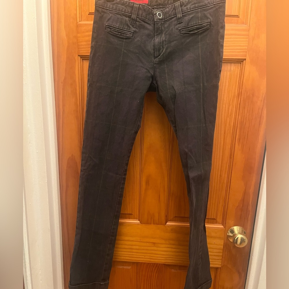 Ag blac jeans with plaid pattern